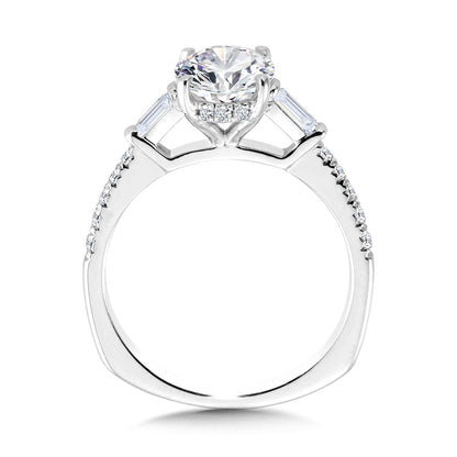 Valina Oval-Cut Baguette Accented & Hidden Halo Diamond Engagement Ring R2245W