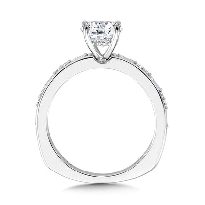Valina Baguette-Accented Hidden Halo Diamond Engagement Ring R2251W