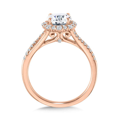 Valina Split Shank Blooming Halo Diamond Engagement Ring R2255P-SR