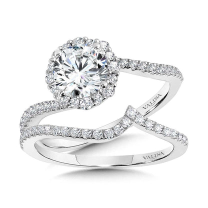 Valina Bypass Blooming Halo Diamond Engagement Ring R2257W-SR