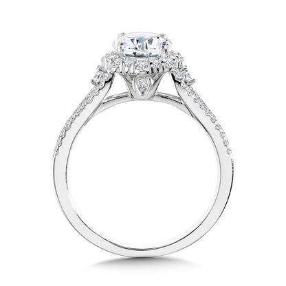 Valina Blooming Halo & Split Shank Diamond Engagement Ring R2260W-SR