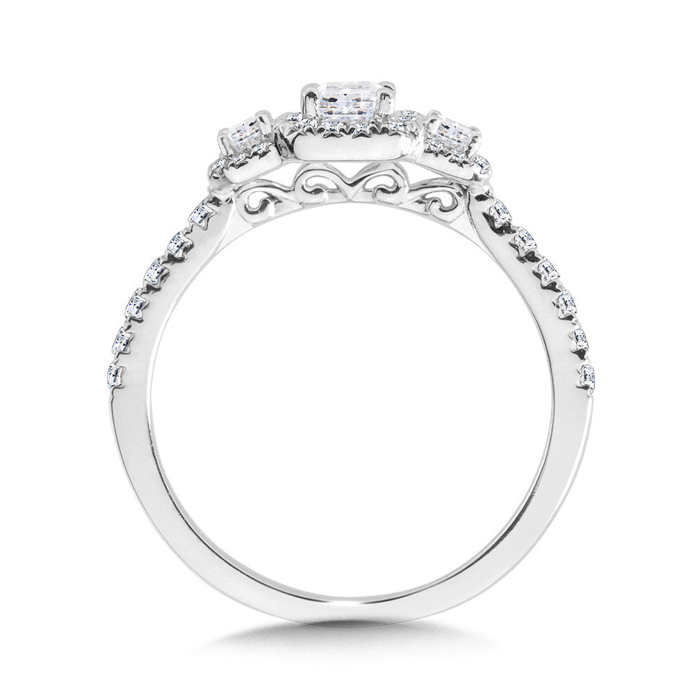 Valina Emerald-Cut Three-Stone Diamond Engagement Ring R2262W-SR