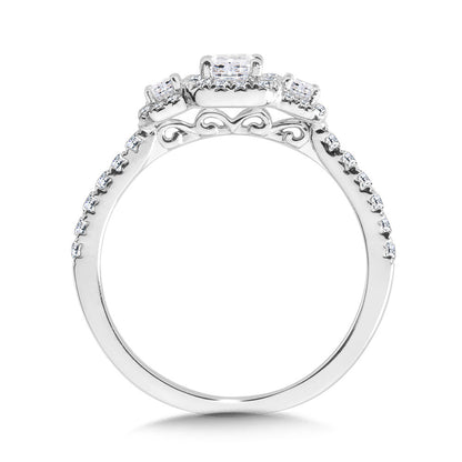 Valina Emerald-Cut Three-Stone Diamond Engagement Ring R2262W-SR