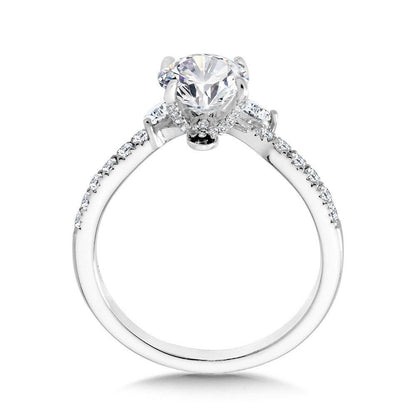 Valina Marquise-Accented & Diamond-Prong Chevron Engagement Ring R2271W-SR