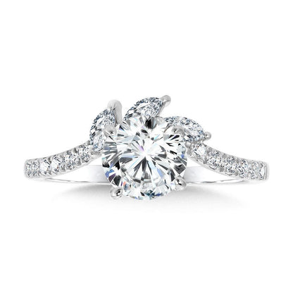Valina Marquise-Accented & Diamond-Prong Chevron Engagement Ring R2271W-SR