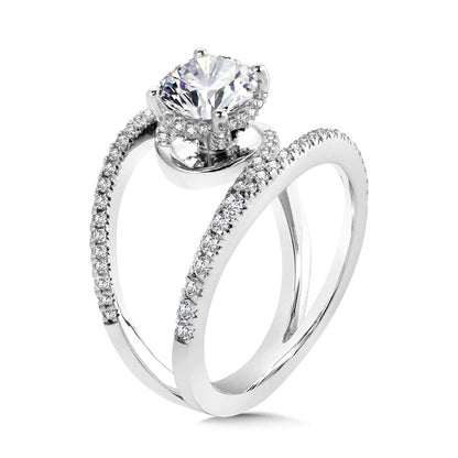 Valina Dramatic Split Shank & Hidden Halo Diamond Engagement Ring R2274W-SR
