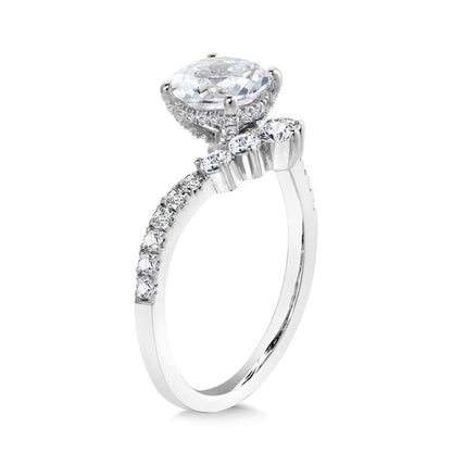 Valina Chevron-Shaped Hidden Halo Diamond Engagement Ring R2276W-SR