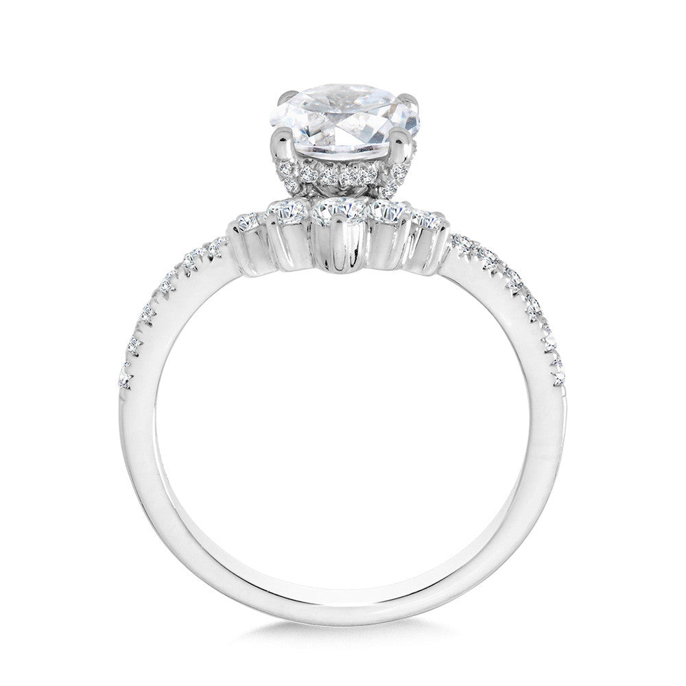 Valina Chevron-Shaped Hidden Halo Diamond Engagement Ring R2276W-SR