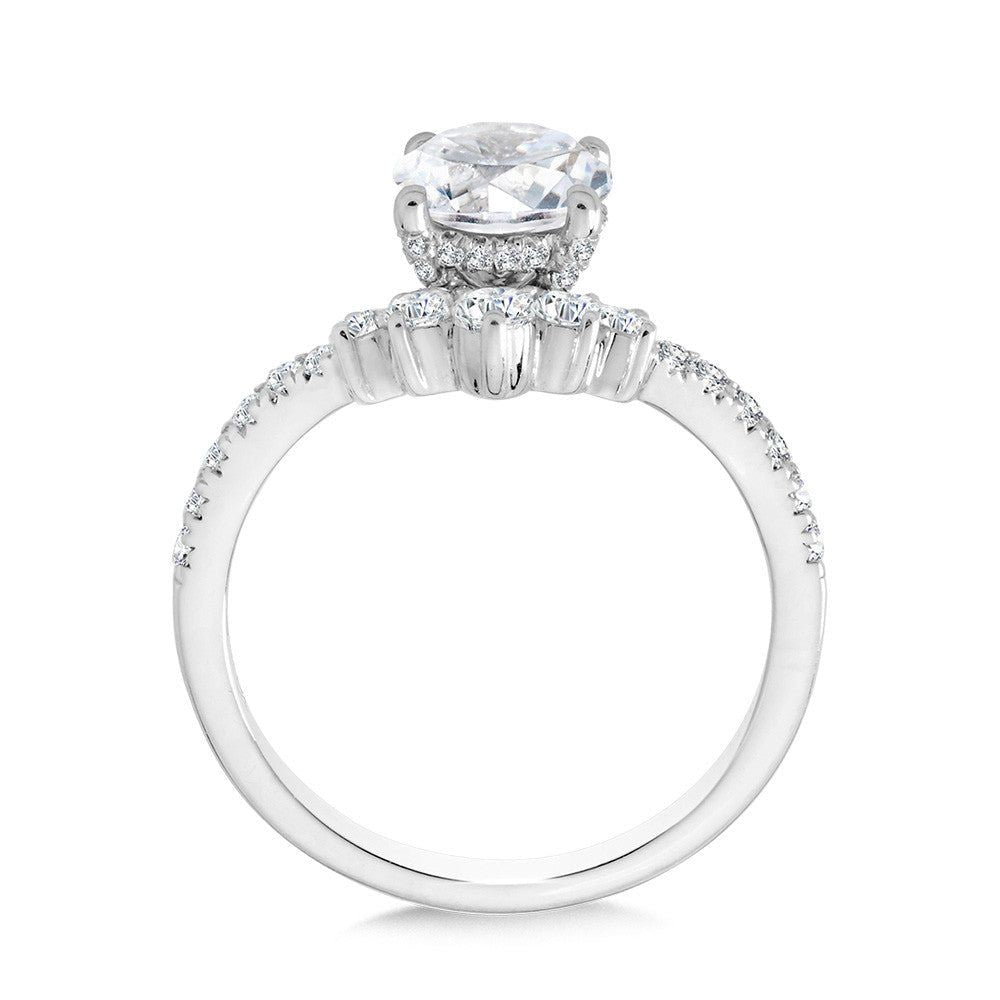 Valina Chevron-Shaped Hidden Halo Diamond Engagement Ring R2276W-SR