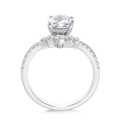 Valina Chevron-Shaped Hidden Halo Diamond Engagement Ring R2276W-SR