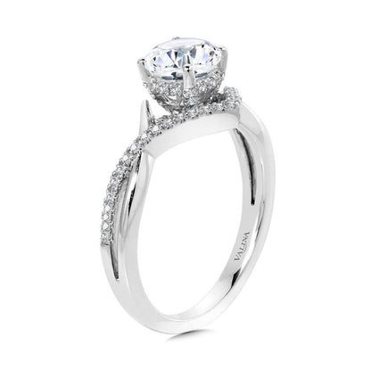 Valina Hidden Halo & Crisscross Chevron Diamond Engagement Ring R2277W-SR