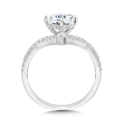 Valina Split Shank & Chevron-Shaped Hidden Halo Diamond Engagement Ring R2279W-SR