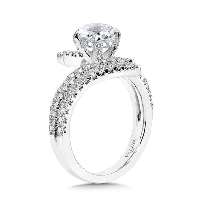 Valina Dramatic Oval-Cut, Split Shank, Bypass, & Hidden Halo Diamond Engagement Ring R2281W-SR
