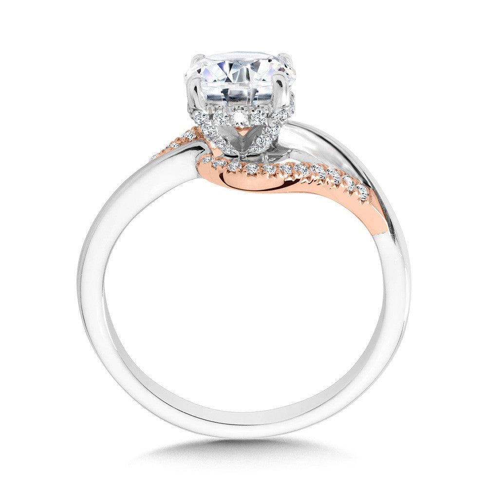 Valina Two-Tone Split Shank & Bypass Diamond Engagement Ring R2287WP-SR
