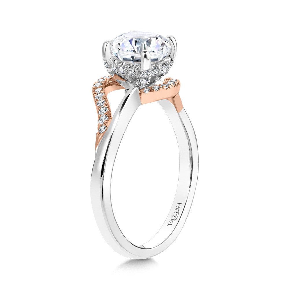 Valina Two-Tone Split Shank & Bypass Diamond Engagement Ring R2287WP-SR