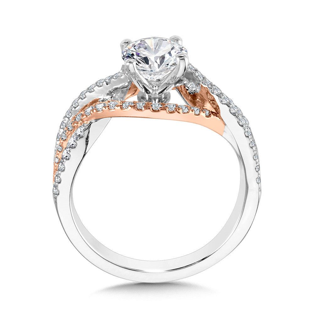 Valina Two-Tone Crisscross & Split Shank Diamond Engagement Ring R2295WP-SR