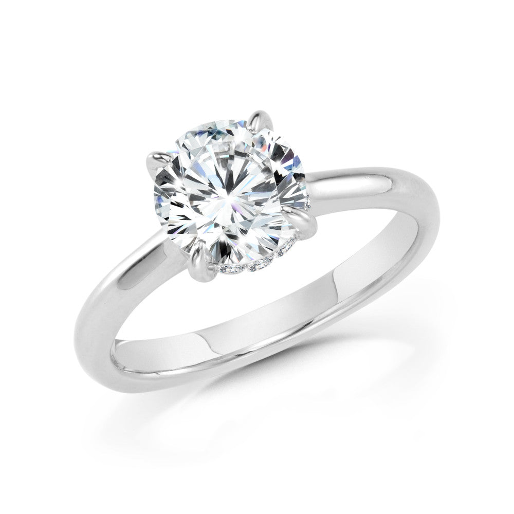 Valina Floating Hidden Halo Solitaire Diamond Engagement Ring R2307W