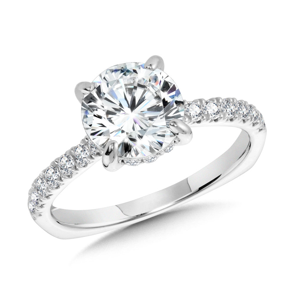 Valina Straight Hidden Halo Diamond Engagement Ring R2311W