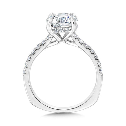 Valina Straight Hidden Halo Diamond Engagement Ring R2311W