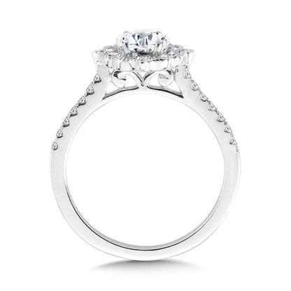 Valina Oval-Cut Straight Hidden Halo Diamond Engagement Ring R2314W-SR