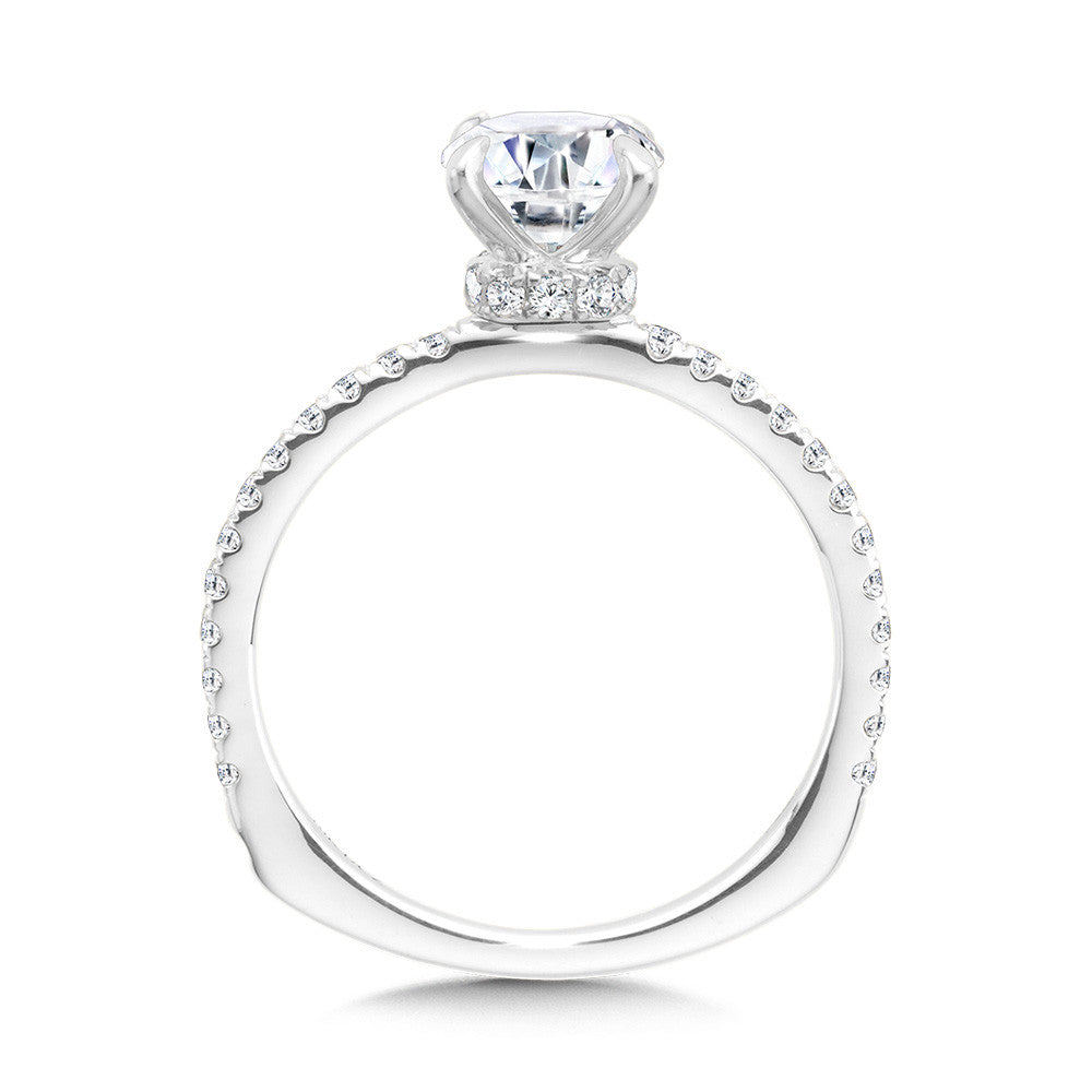 Valina Straight Diamond Collar Engagement Ring R2317W