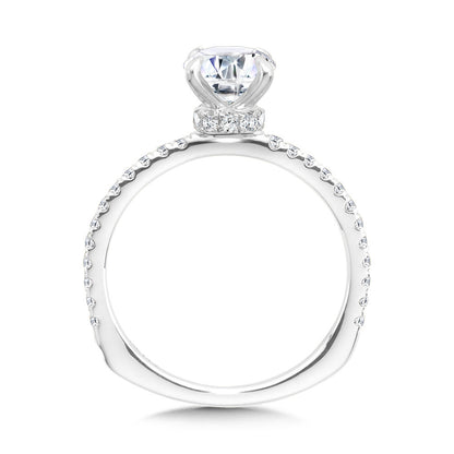 Valina Straight Diamond Collar Engagement Ring R2317W