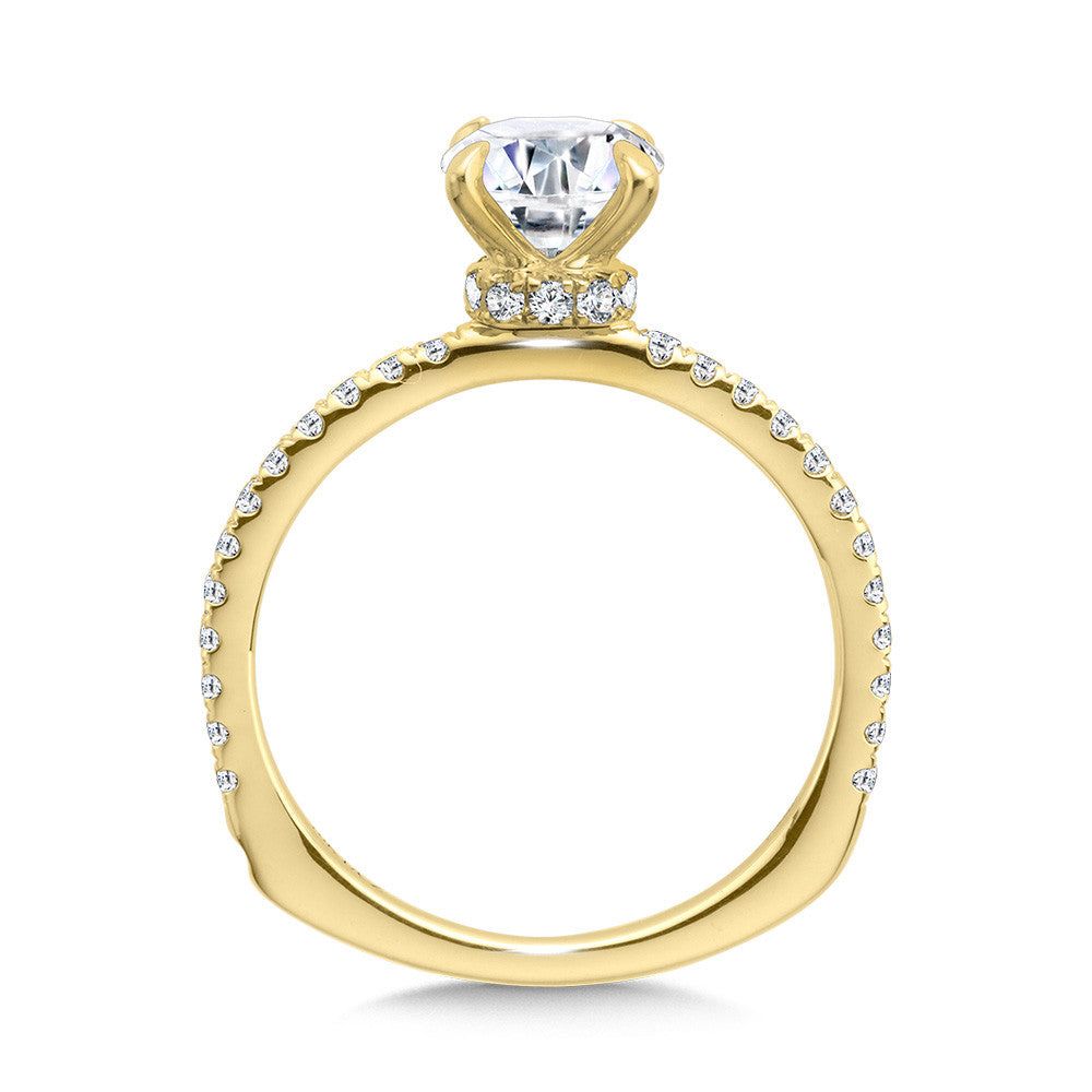 Valina Straight Diamond Colar Engagement Ring R2317Y