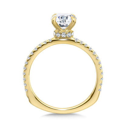 Valina Straight Diamond Colar Engagement Ring R2317Y