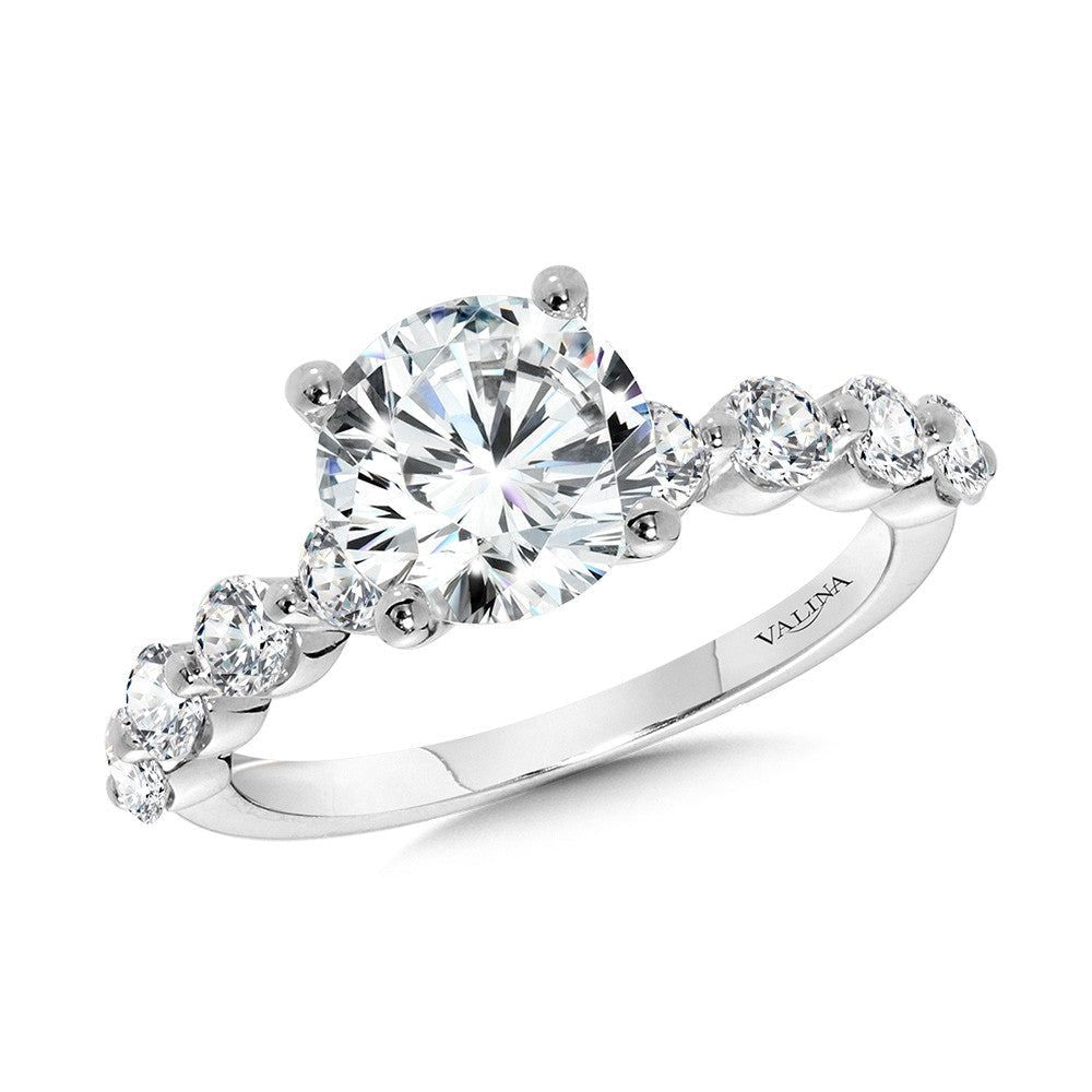 Valina Straight Shared-Prong Diamond Engagement Ring R2336W-SR