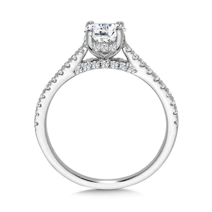 Valina Straight Oval-Cut Diamond Engagement Ring w/ Hidden Halo R2342W-SR