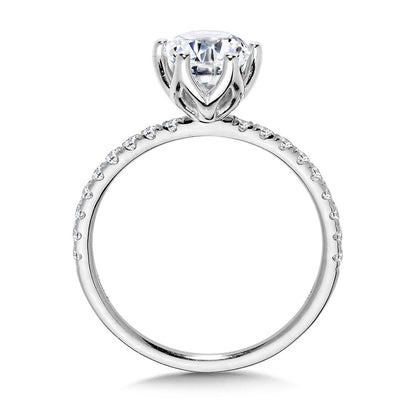 Valina Straight 6-Prong Lotus Diamond Engagement Ring R2343W-SR