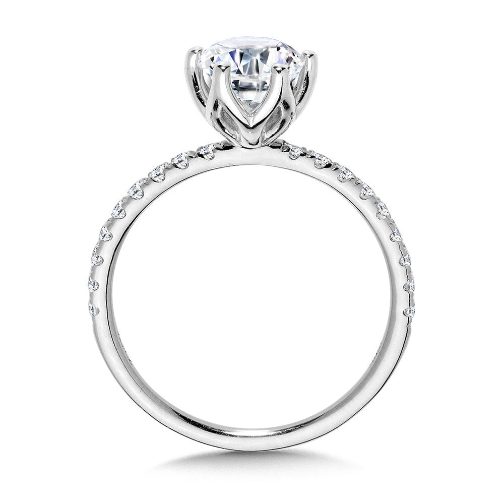 STRAIGHT 6-PRONG LOTUS DIAMOND ENGAGEMENT RING R2343W-SR