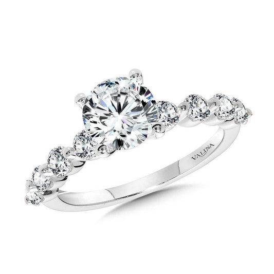 Valina Straight Shared-Prong Diamond Engagement Ring R2345W-SR