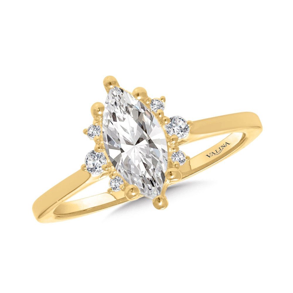 Valina Marquise-cut Sunburst Diamond Halo Engagement Ring R2353Y-SR