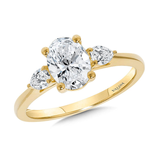 Valina Pear-Accented Three-Stone Oval-Cut Solitaire Diamond Engagement Ring R2355Y-SR
