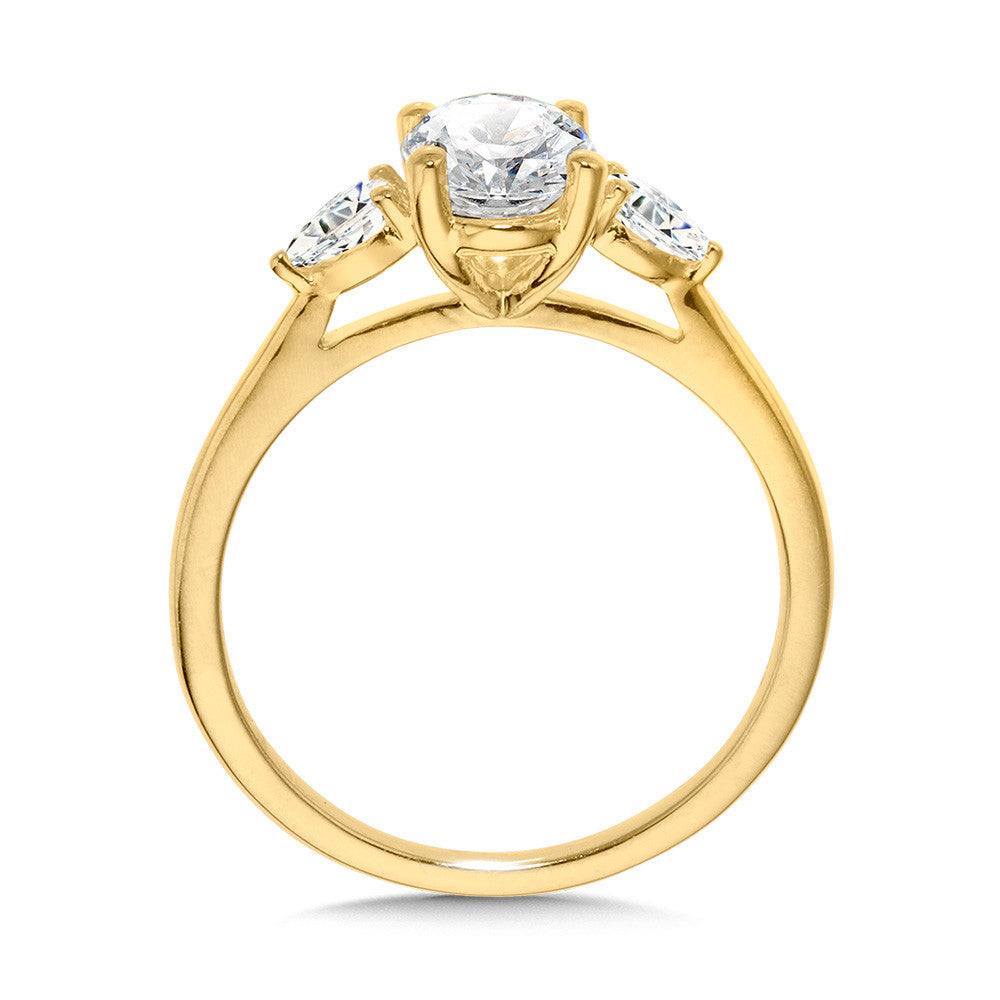 Valina Pear-Accented Three-Stone Oval-Cut Solitaire Diamond Engagement Ring R2355Y-SR