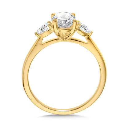 Valina Pear-Accented Three-Stone Oval-Cut Solitaire Diamond Engagement Ring R2355Y-SR