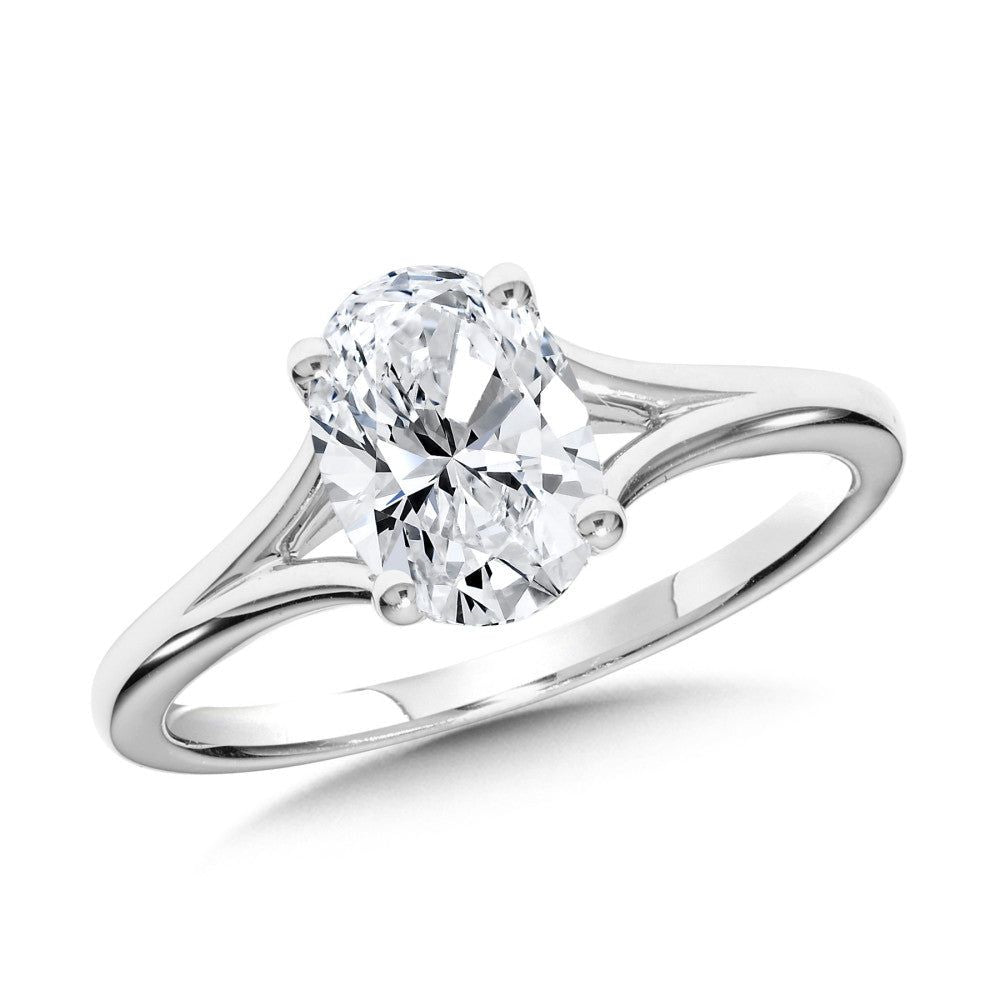 Valina Oval-Cut Hidden Halo & Split Shank Diamond Engagement R2366W-SR