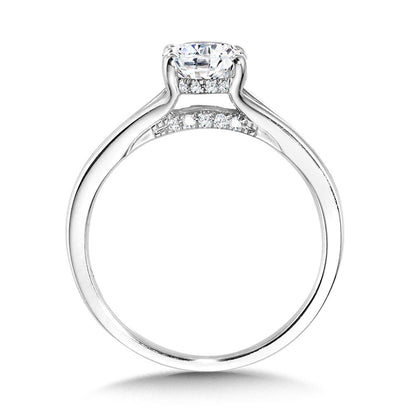 Valina Oval-Cut Hidden Halo & Split Shank Diamond Engagement R2366W-SR
