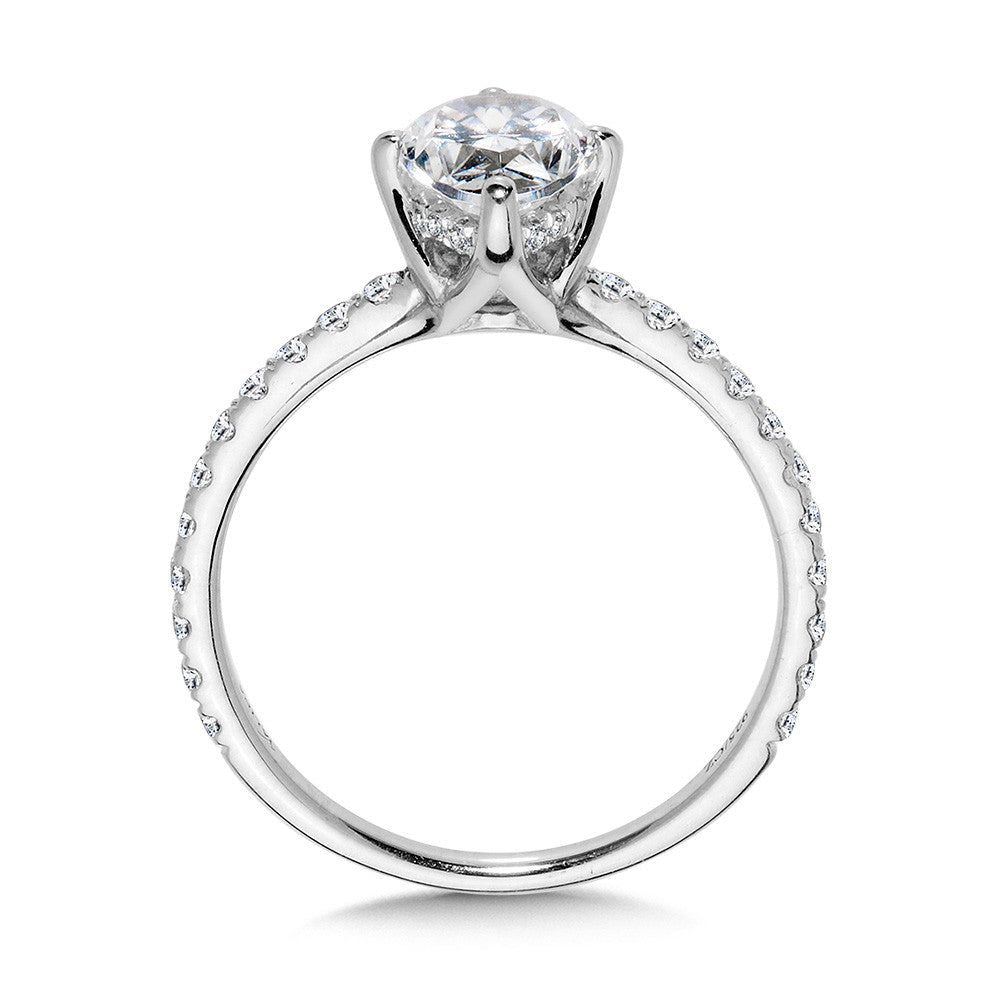 Valina Straight Pear-Cut Hidden Halo Diamond Engagement Ring R2367W-SR