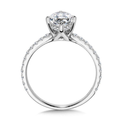 Valina Straight Pear-Cut Hidden Halo Diamond Engagement Ring R2367W-SR
