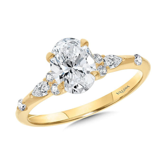 Valina Oval-Cut Straight Side Stone Diamond Engagement Ring R2382Y-SR