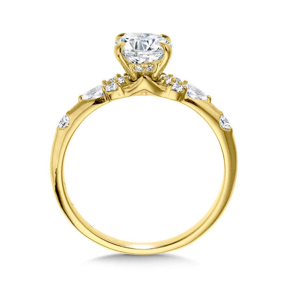 Valina Oval-Cut Straight Side Stone Diamond Engagement Ring R2382Y-SR
