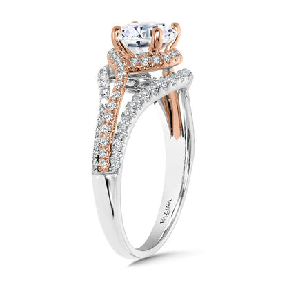Two-Tone Spiral & Split Shank Diamond Engagement Ring R2388WP-SR