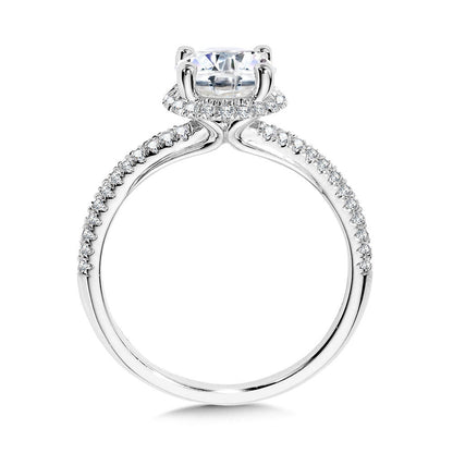 Valina Round Drop Halo Diamond Engagement Ring R2389W-SR