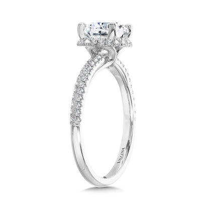 Valina Round Drop Halo Diamond Engagement Ring R2389W-SR