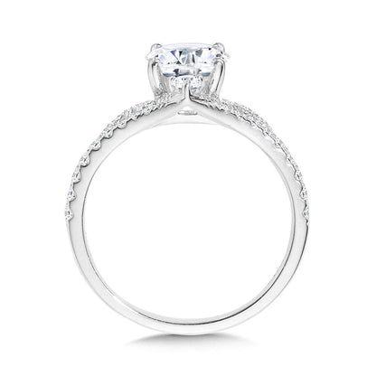 Valina Arching Split Shank Chevron-Shaped Diamond Engagement Ring R2399W-SR
