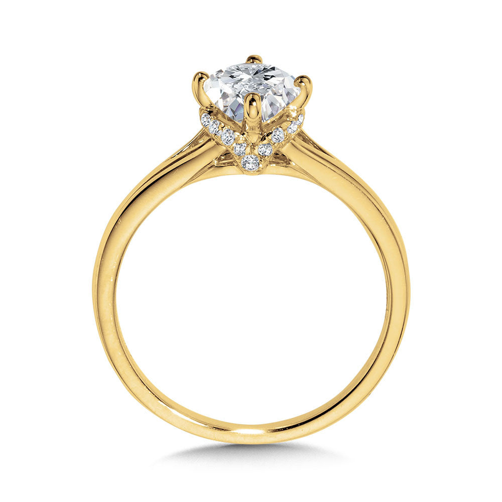 Valina Oval-Cut Hidden Accent & Split Shank Diamond Engagement Ring R2407Y-SR
