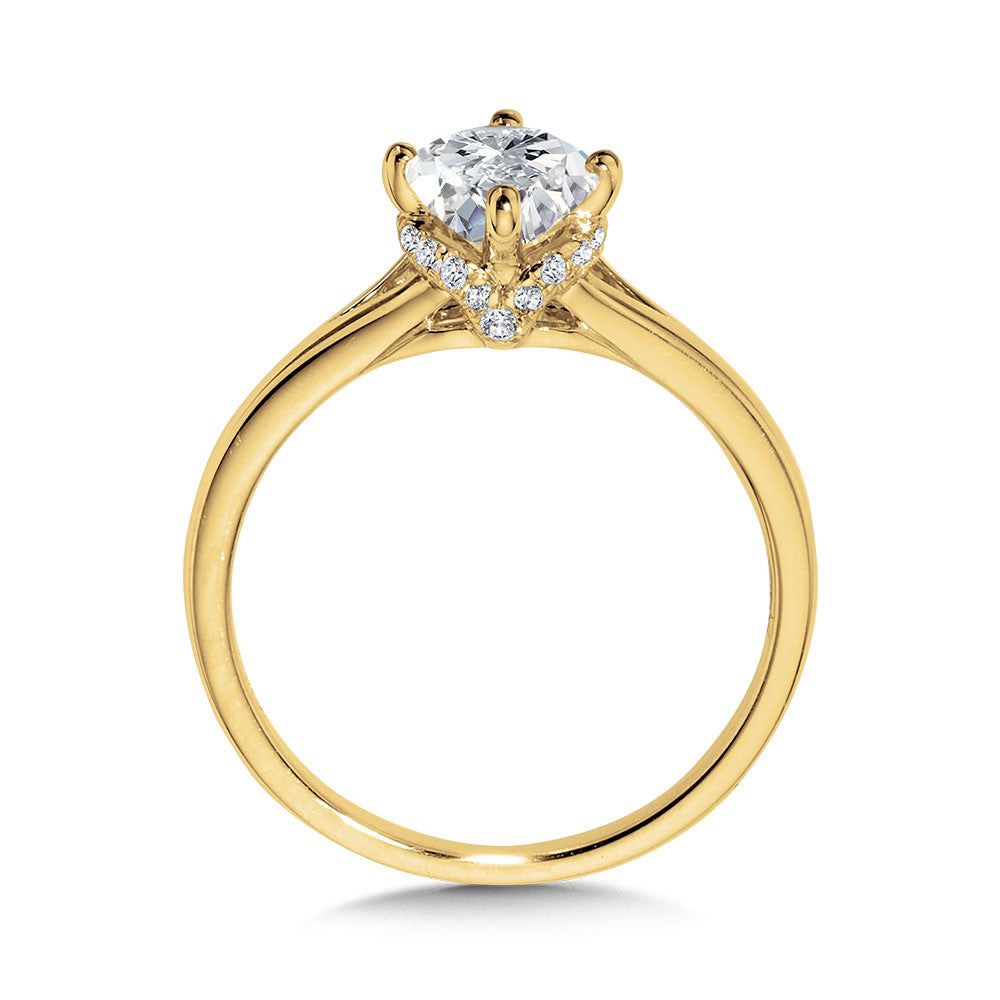 Valina Oval-Cut Hidden Accent & Split Shank Diamond Engagement Ring R2407Y-SR