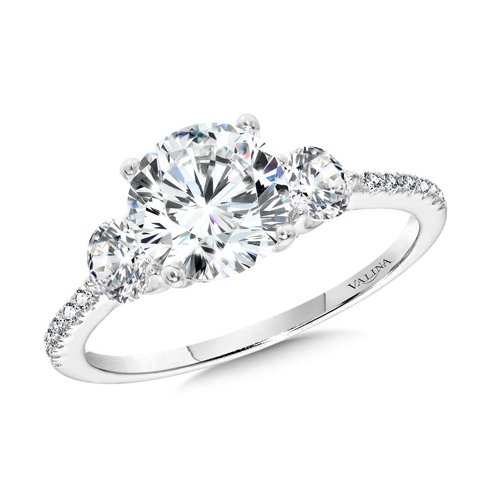 ROUND THREE-STONE DIAMOND ENGAGEMENT RING R2408W-SR